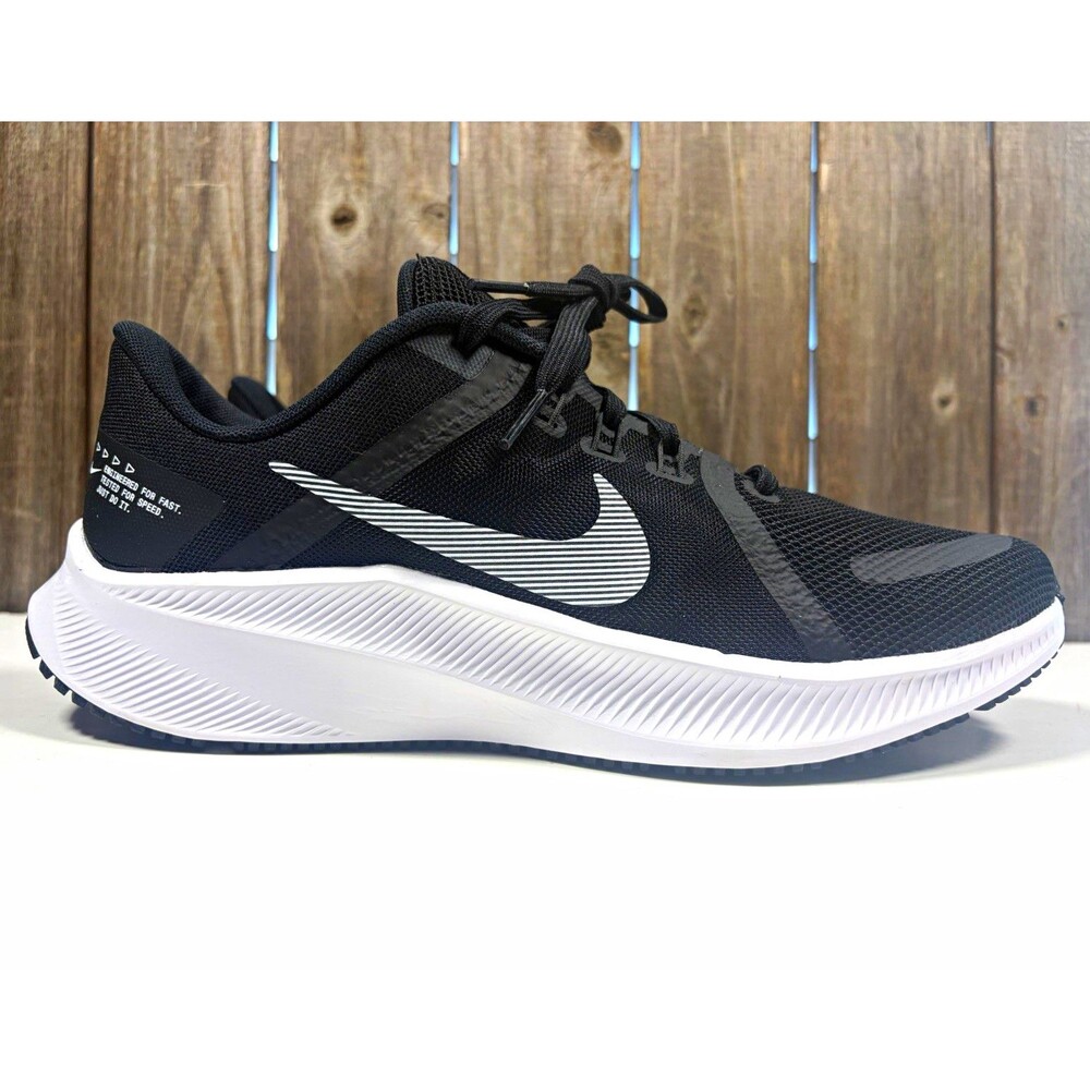 Nike Quest 4 Mens Running Sneaker Black/White Lace Up Low Top Mesh B Tier Sz 7.5